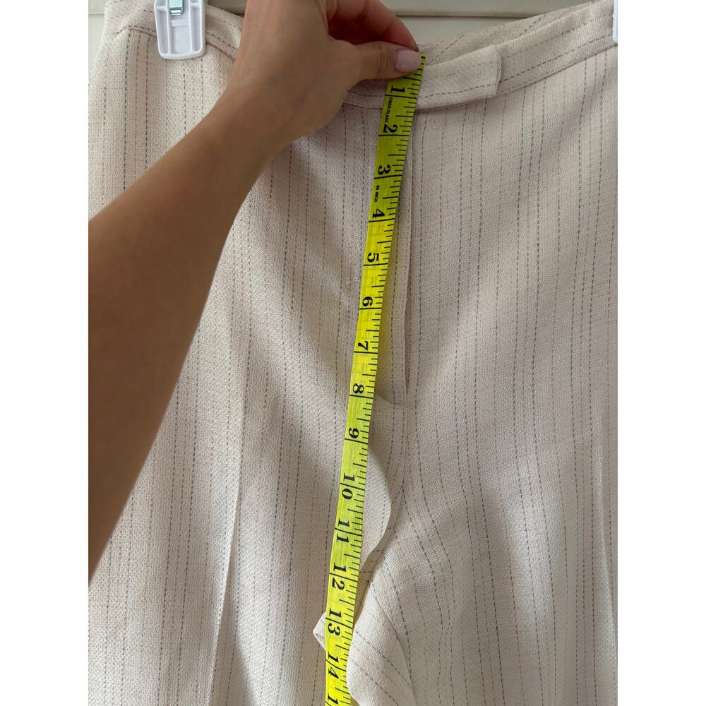 Cream Striped Dress Pants Size 8, Pre-Owned - Picture 5 of 9